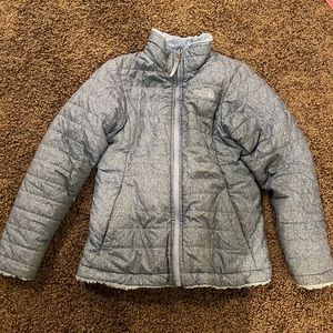 Girls north face reversible coat